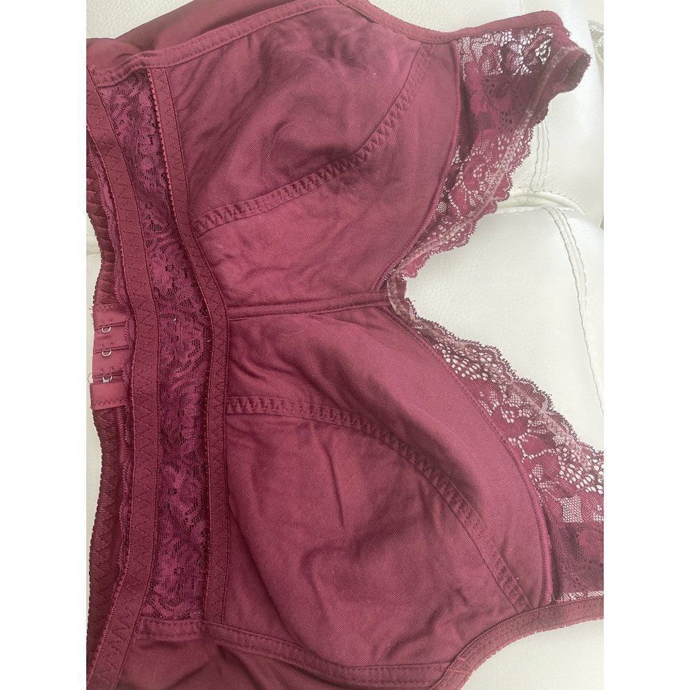 Rhonda Shear Burgandy Lace Pin-Up Bralette Size XL - Picture 8 of 11